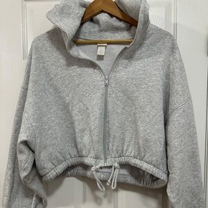 H&M Heather Gray Zip-Up Hoodie